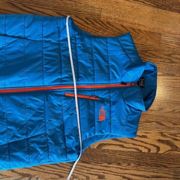 The North Face Quilted Vest Men's Medium Turquoise & Orange Like New Lightweight - Picture 10 of 11